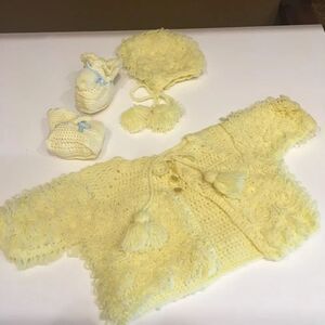 Vintage  Hand Crocheted Baby Outfit